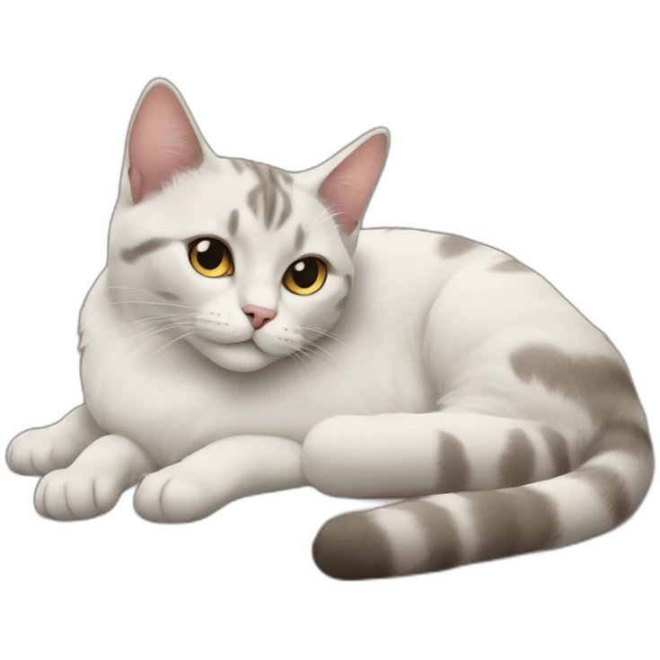 a cat lying on the legs of a human emoji