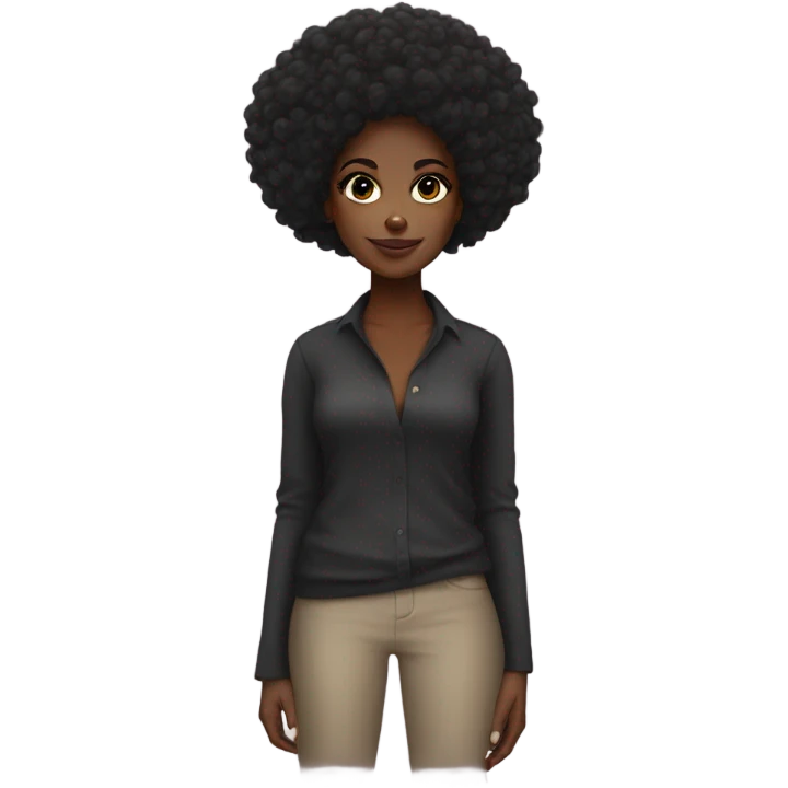black girl with afro emoji