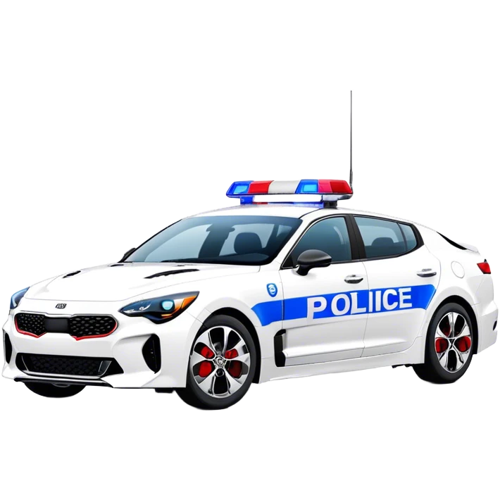 Police Car - Kia Stinger (Model Year: 2018) (Iconic Colour: White with blue and red markings) emoji