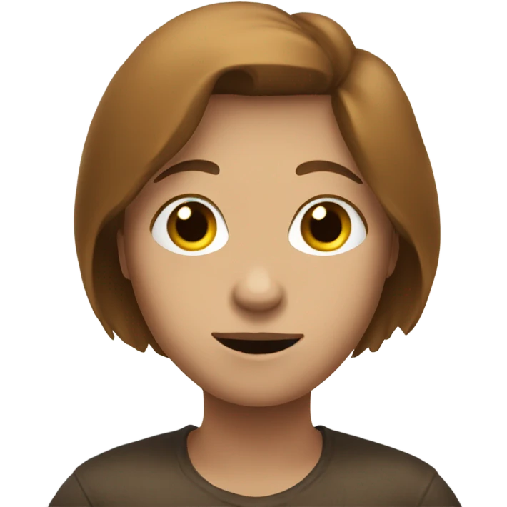 Shrug emoji white with brown hair emoji