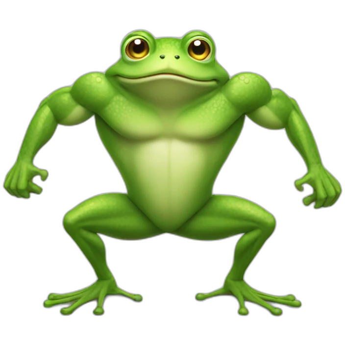 frog flexing leg muscle emoji