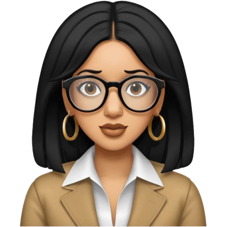 rapper Cardi B black hair wear glasses emoji