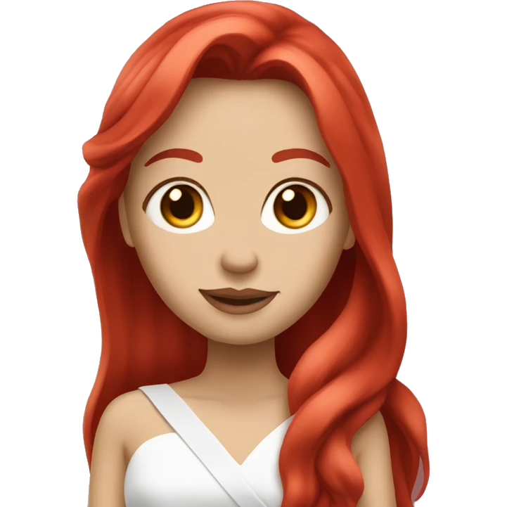 Red long hair white pageant girl  emoji