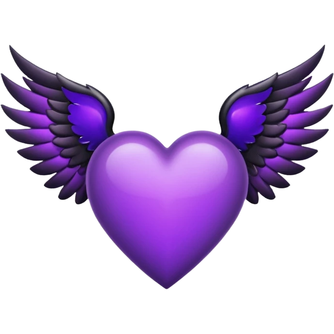 heart with purple gothic black wings emoji