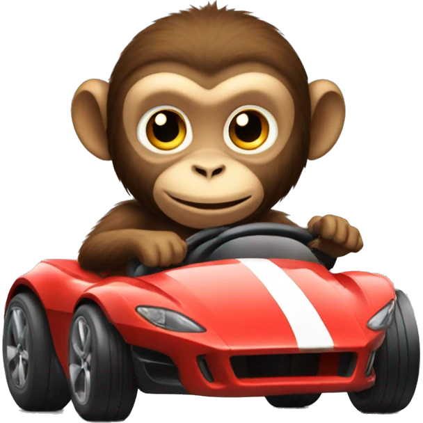 Monkey driving a sports car emoji