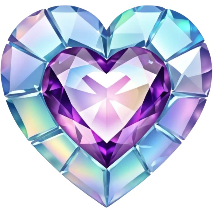 heart with a shattered gemstone effect, remove background emoji