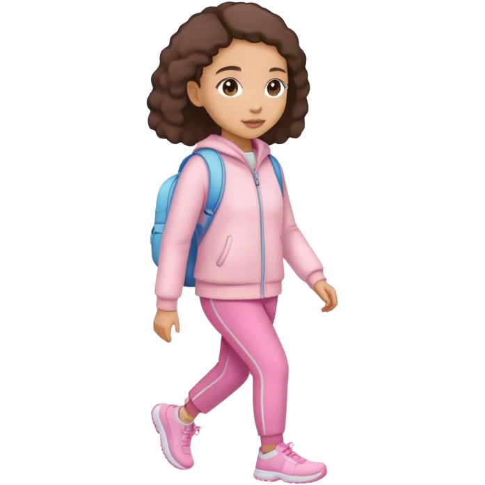 lightskin girl wearing light pink walking emoji