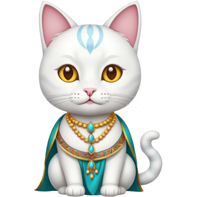 white cat wearing indian clothes emoji