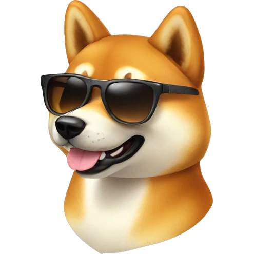 shiba inu with sunglasses emoji