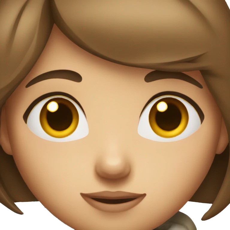 a girl with short brown hair and wide eyes emoji