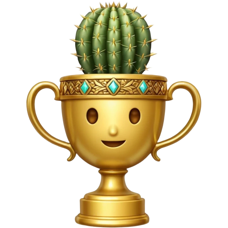 gold cactus cup trophy emoji