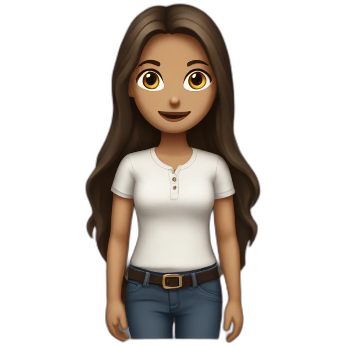 Elena Gilbert with long hair and a ribbed button-down t-shirt emoji