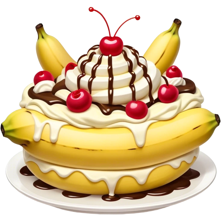 The biggest banana split ever with tons of cream on top  emoji