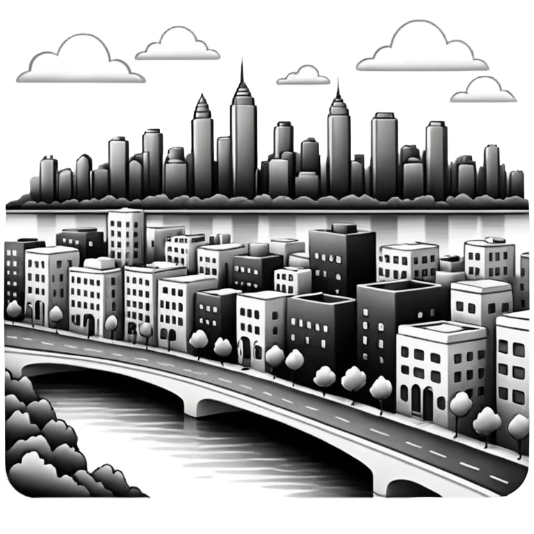 city landscape doodle emoji