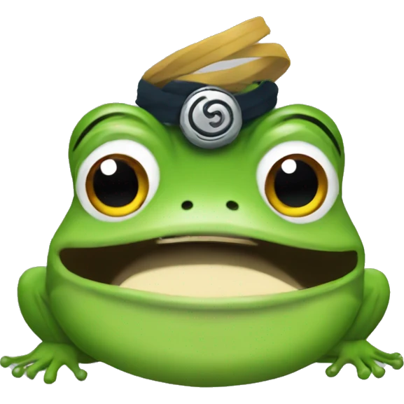 frog with curl hair and naruto headband emoji
