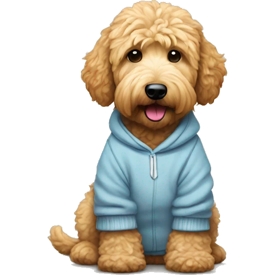 Golden doodle in a sweatshirt emoji