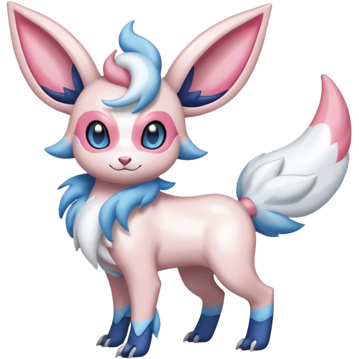 Shiny Absol-Sylveon-Amaura-Fakémon-hybrid-creature (full body)  emoji