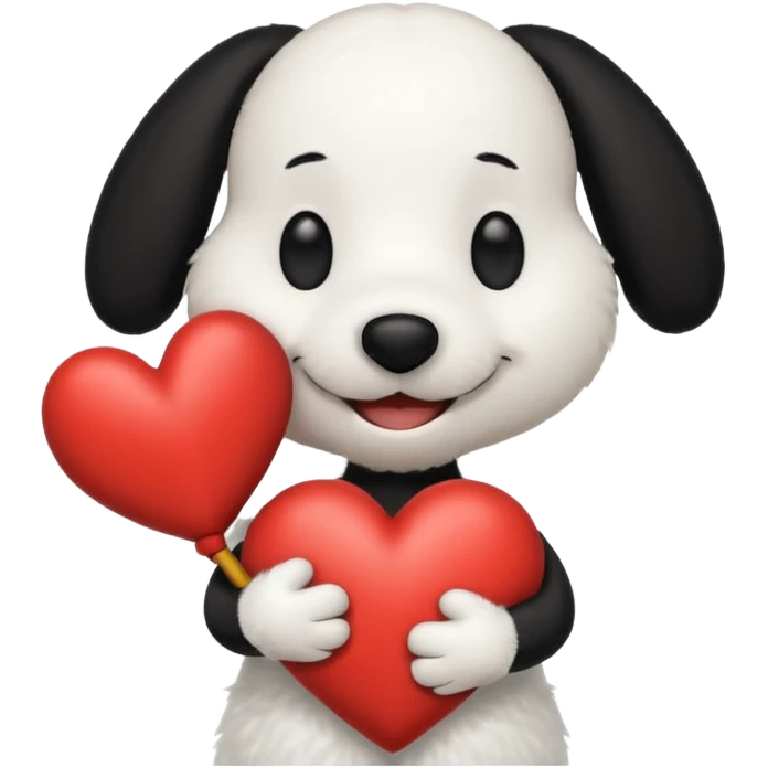 snoopy con un corazón entre los brazos  emoji