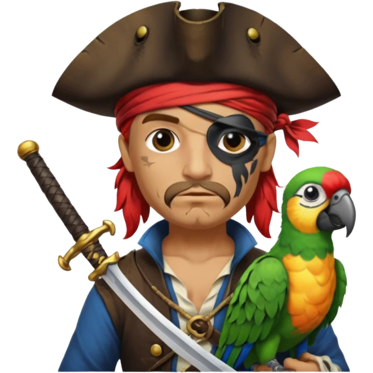pirate and parrot emoji