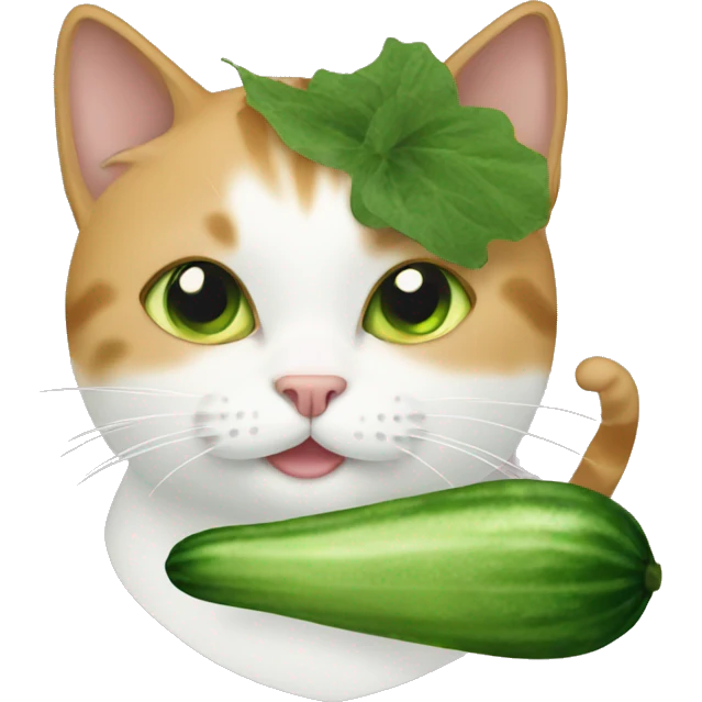 cat with cucumber emoji