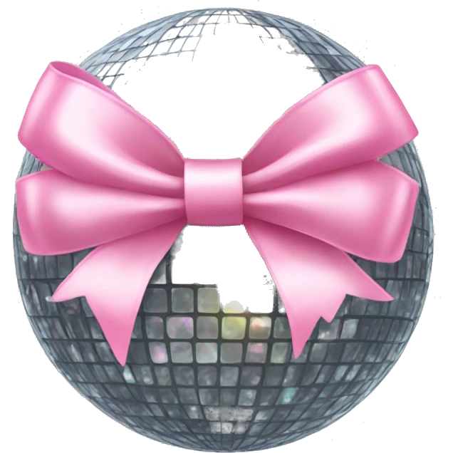 disco ball with light pink  bow  emoji