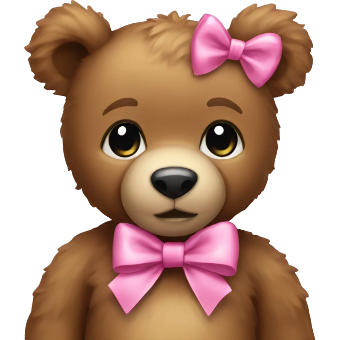 teddy bear with a pink bow emoji