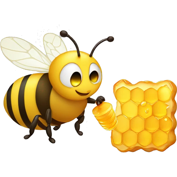 fat and happy bee eating honey emoji