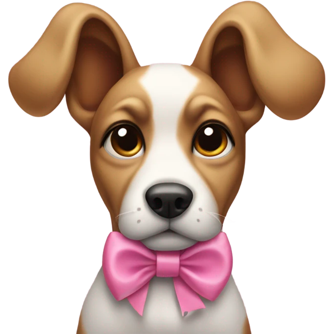 Floppy ear dog with pink bow emoji