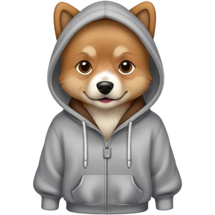Dog wearing a hoodie  emoji