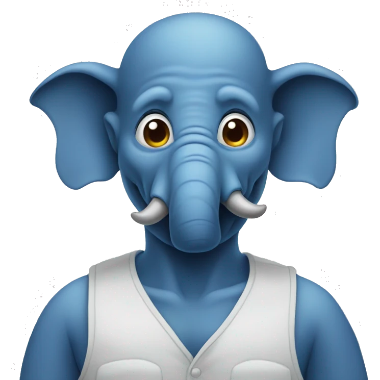 Blue elephant man emoji