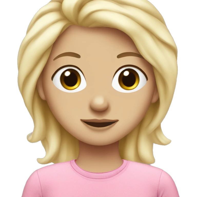 blonde girl pink pjs face mask  emoji