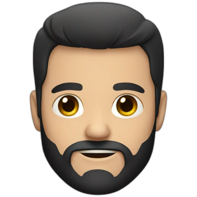 A white muscular man with black shirt and black beard  emoji