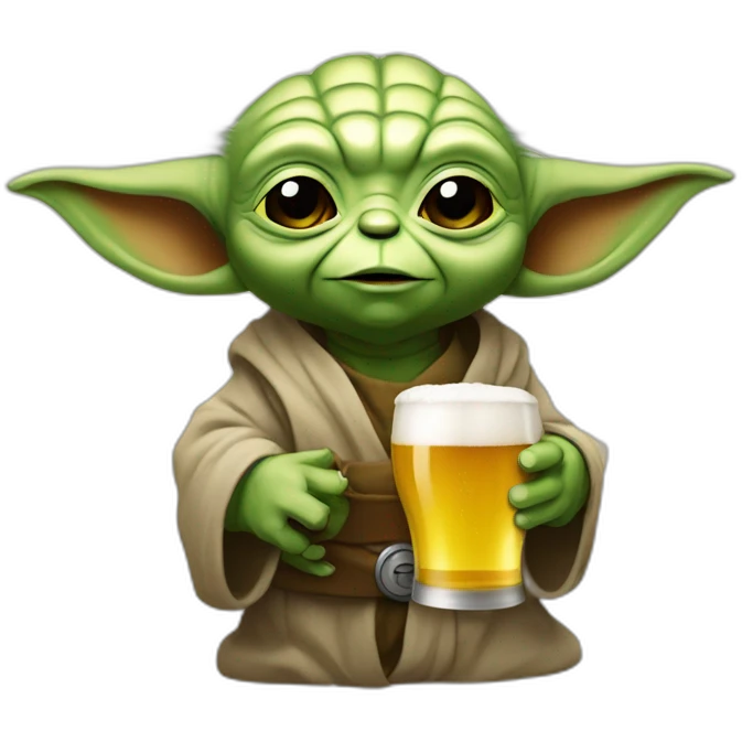 Yoda qui boit une bière emoji
