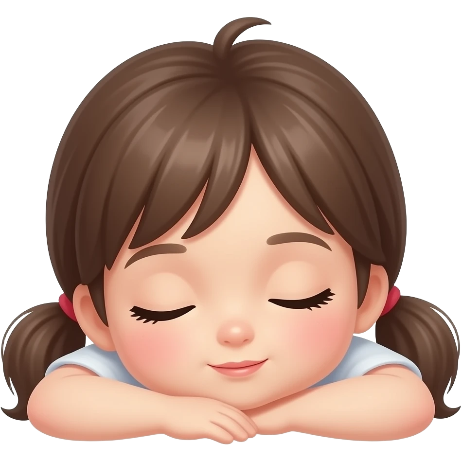 Good night sticker with cute girl sleeping 😗 emoji