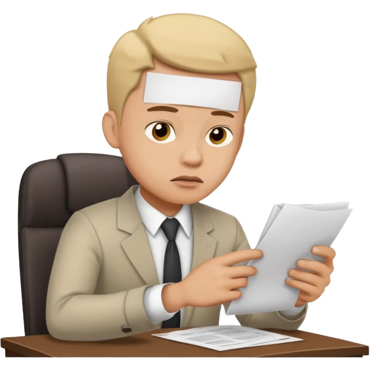 male office doubt face looking at paper emoji