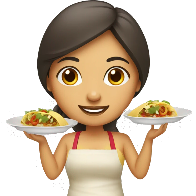 Mexican woman cooking tacos emoji