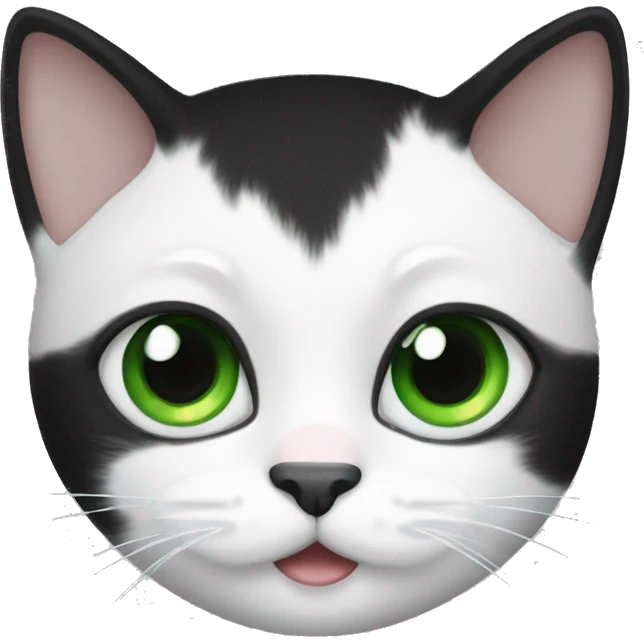 cute black-and-white-cat green eye emoji