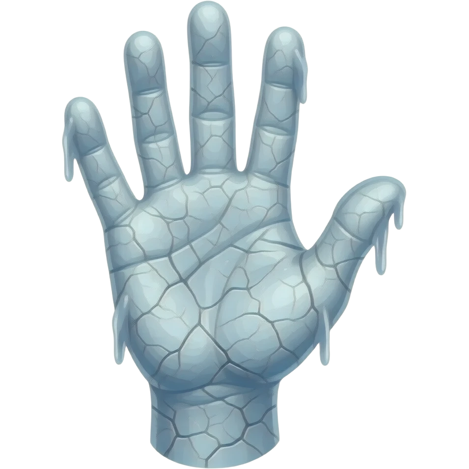 Hand that has frostbite emoji