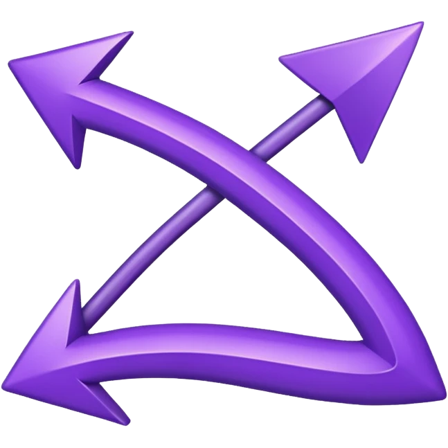 The purple arrow is hand-drawn and bends emoji