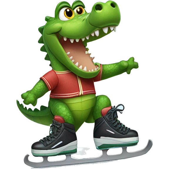 Crocodile on ice skates emoji