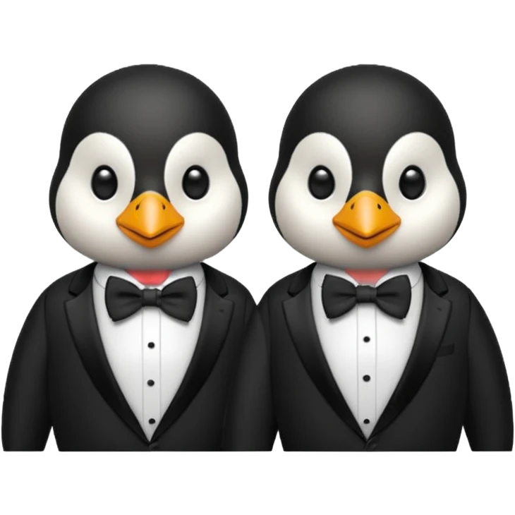 penguins with bow ties emoji