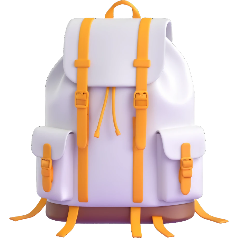 white camping backpack emoji