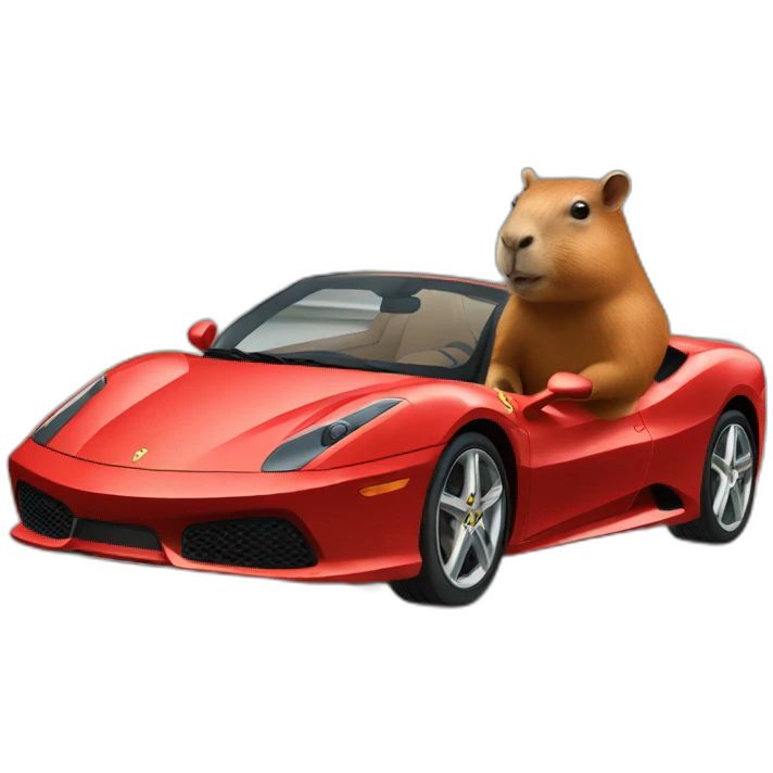 capibara driving a ferrari emoji