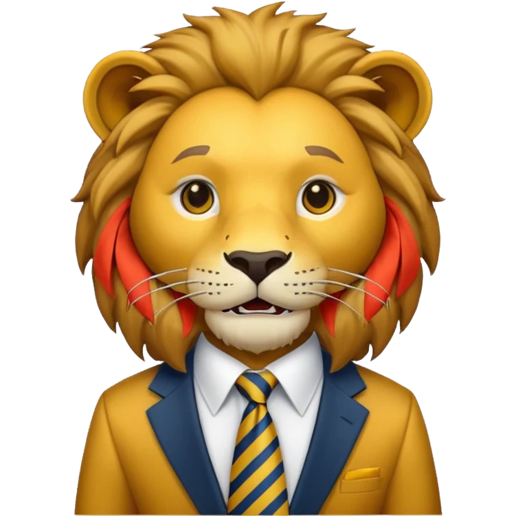 lion with tie emoji