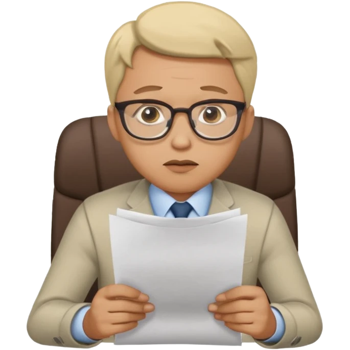 male office doubt face looking at paper emoji