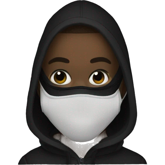kanye west in balenciaga hoodie and black mesh mask emoji