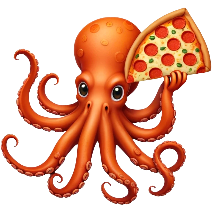 Octopus with pizza emoji