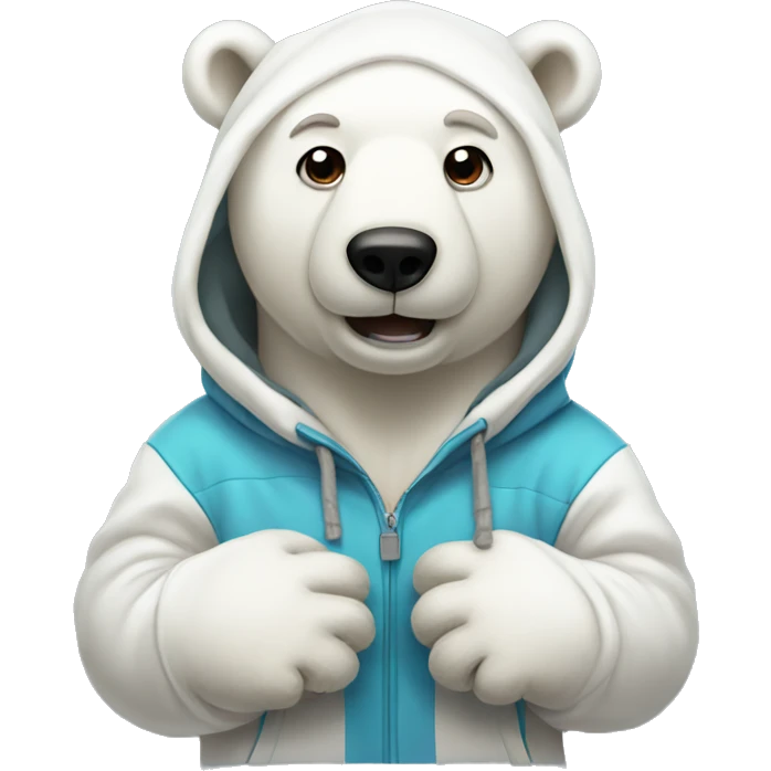 Polar bear wearing a hoodie  emoji