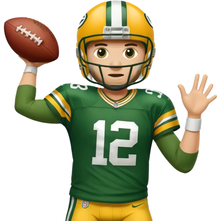 Green Bay packers player throwing the football emoji