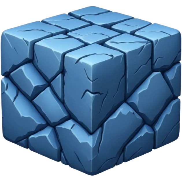 american-blue-intricate-stone-age-rocky-crusted-cube-shaped emoji
